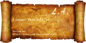 Loser Adrián névjegykártya